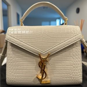 Saint Laurent Cassandra Mini Bag in Croc-Embossed Leather